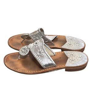 Jack Rogers Jacks leather sandal in silver